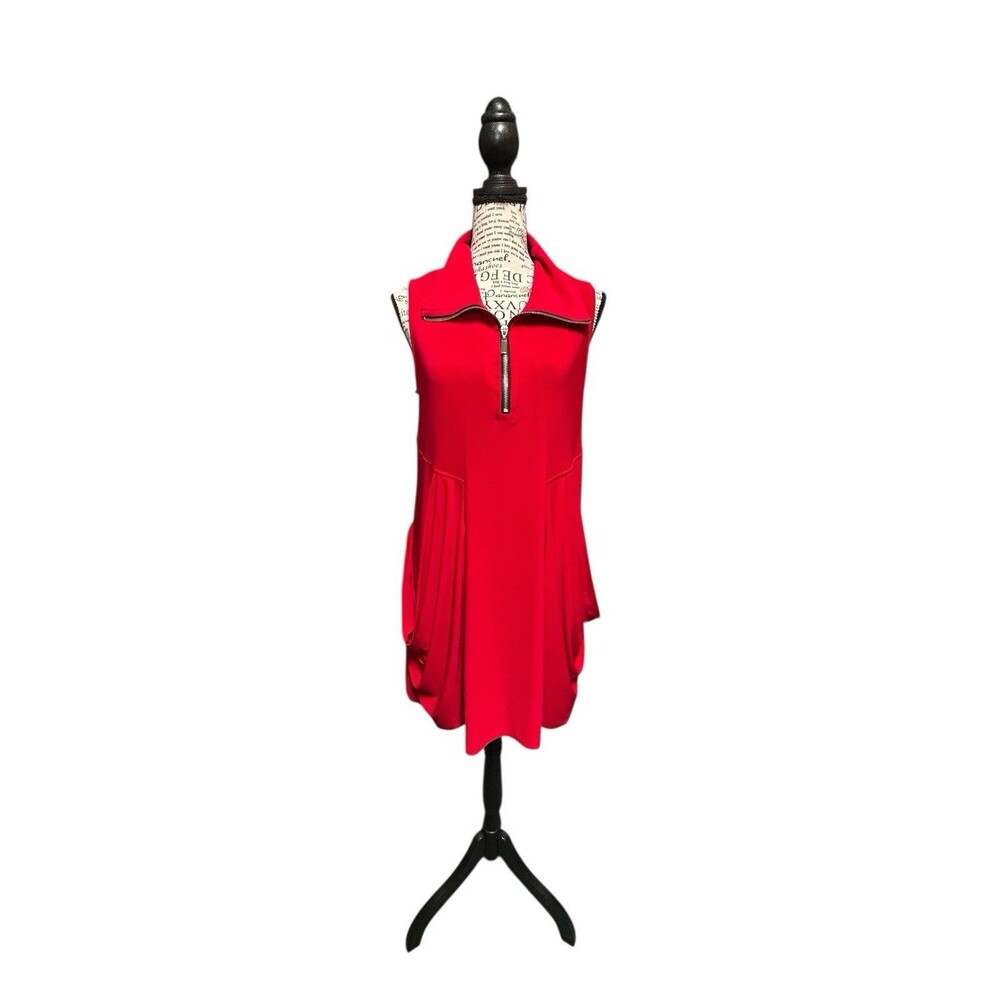 Unbranded Red 3/4 Zip Activewear Tennis Skirt Dress Fairy Concert Hipster Small